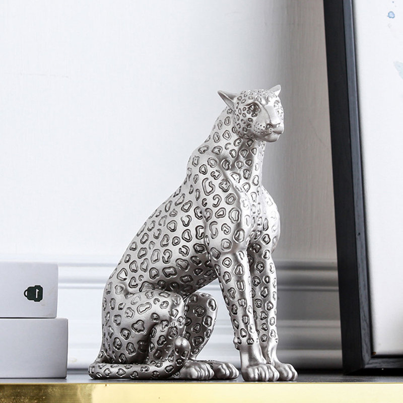 Figurines d'animaux 6,1 x 2,9 x 7,8 po couleur argent