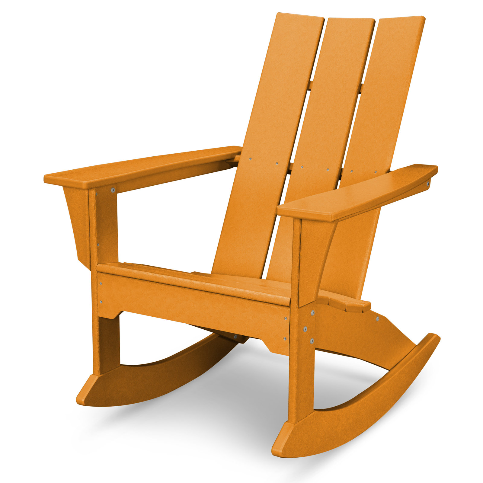 POLYWOOD® Modern Rocking Adirondack Chair, Tangerine