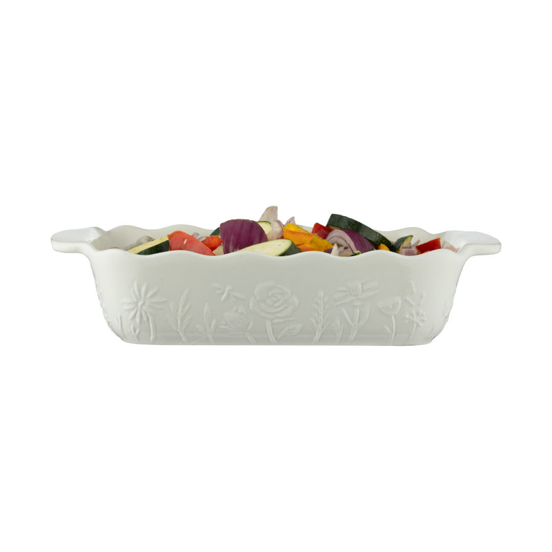 In The Meadow Cream Square Dish, 12.2" x 8.5"