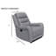 Fauteuil inclinable manuel moderne gris - siège en mousse haute densité, accoudoirs à volutes, garniture en passepoil, siège large pour le salon principal