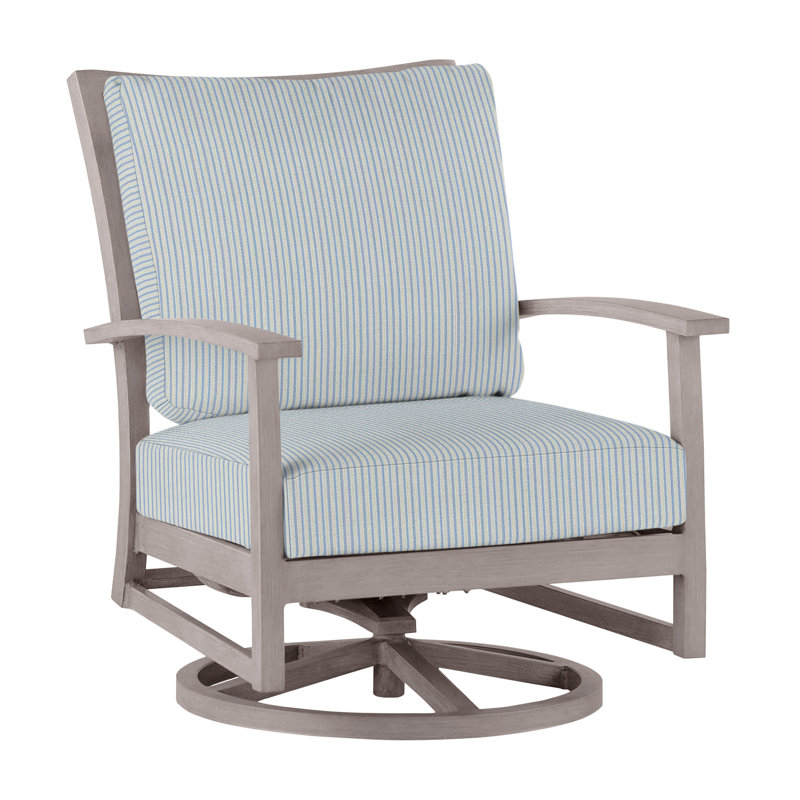 Charleston Patio Lounge Chair with Cushions, Oyster, Rollo Silver, No Welt + Standard Fill