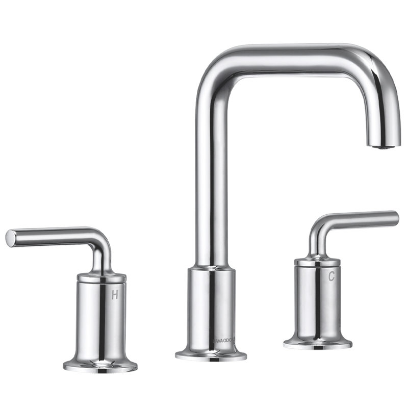 Widespread 2-handle Bathroom Faucet with Drain Assembly, Chrome