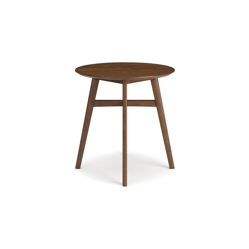 Jeyn Round Counter Table With Open Frame, 36 Inch Brown Mango Wood