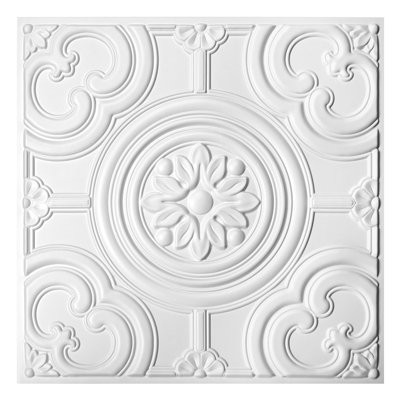 12-Pack 24'' x 24''  Drop Ceiling Tiles, 3D PVC Glue up Ceiling Panels(48 Sq.ft./Case)