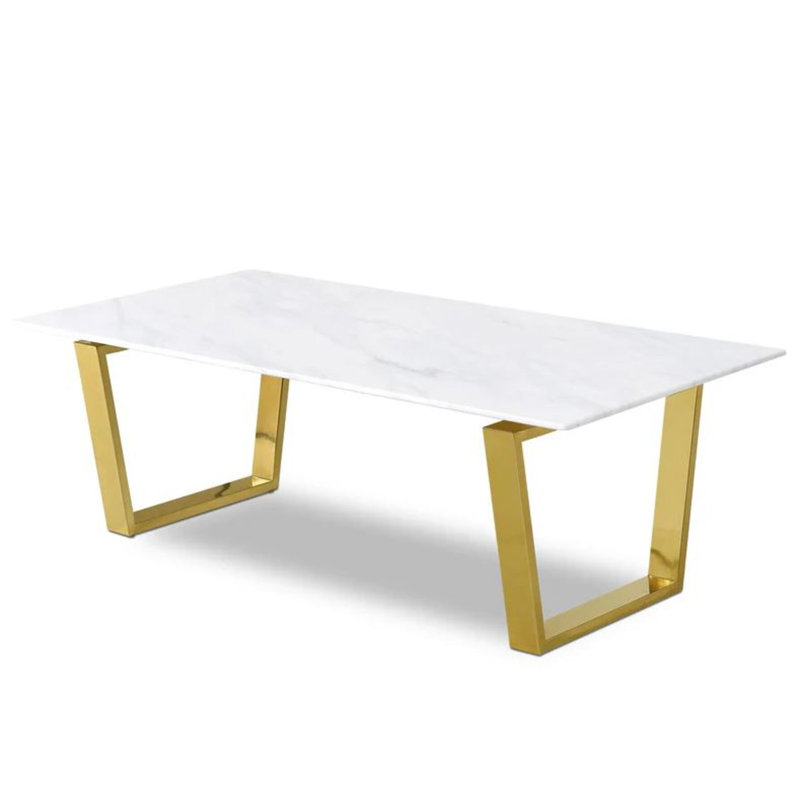 America Faux Marble Coffee Table, Gold