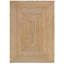 Tapis beige rectangulaire tissé à la machine de couleur unie en jute tissé à la machine-1431820117
