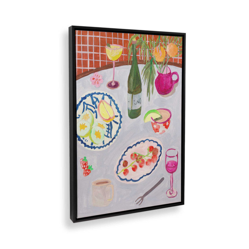 «Bites and Sips II» par Melissa Wang, reproduction d'art, H 40 po x l 30 po, Noir