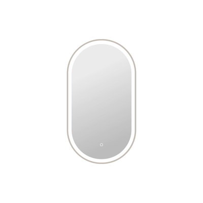 36 Inch Oval LED Front and Backlit Wall Mirror in Silver