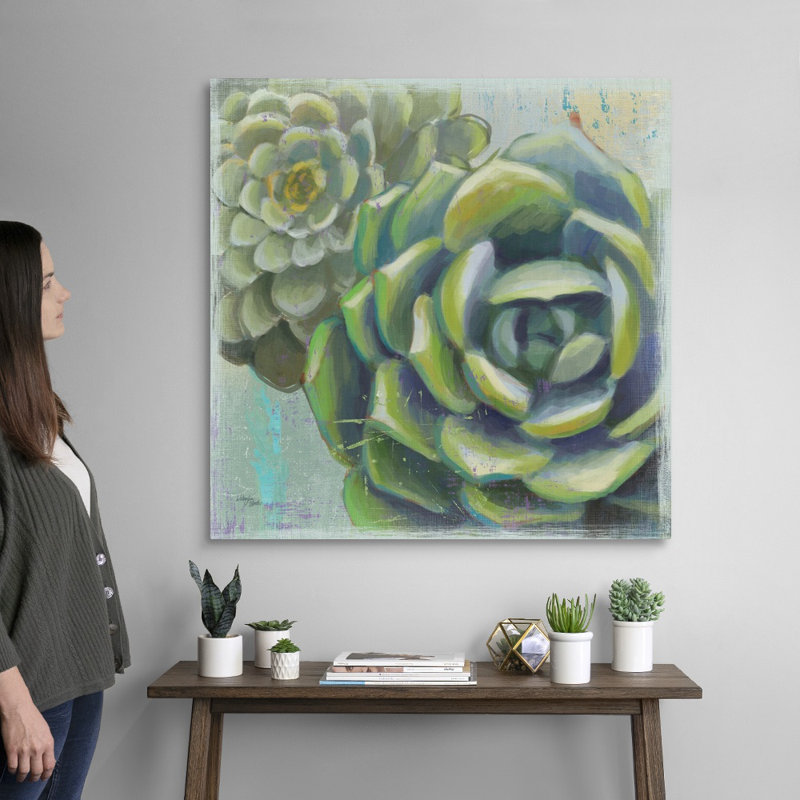 Succulents II, art mural sur toile, Toile tendue, H 36 po x l 36 po x P 1,25 po