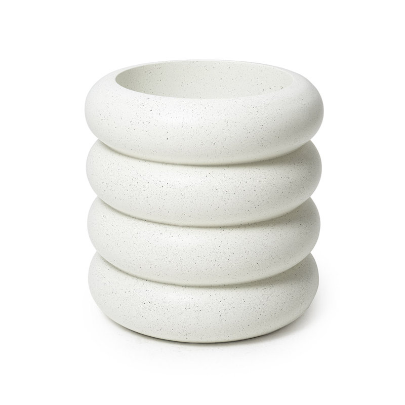 Donut Medium Planter 16 Inch Height, White