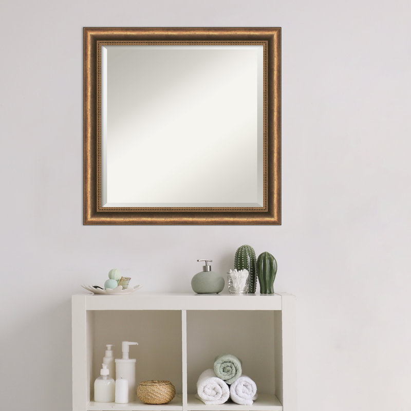 Ezzell Wood Flat Wall Mirror, 23.88" H x 23.88" W
