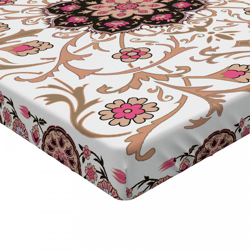 Microfiber Floral Fitted Sheet, Full Fitted Sheet