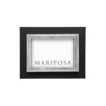 Mariposa White Leather with Metal Border 4x6 Frame