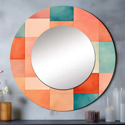 Schrey - Abstract Shapes Round Mirror Wall Decor