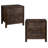 2pcs Brown Solid Wood Nightstand