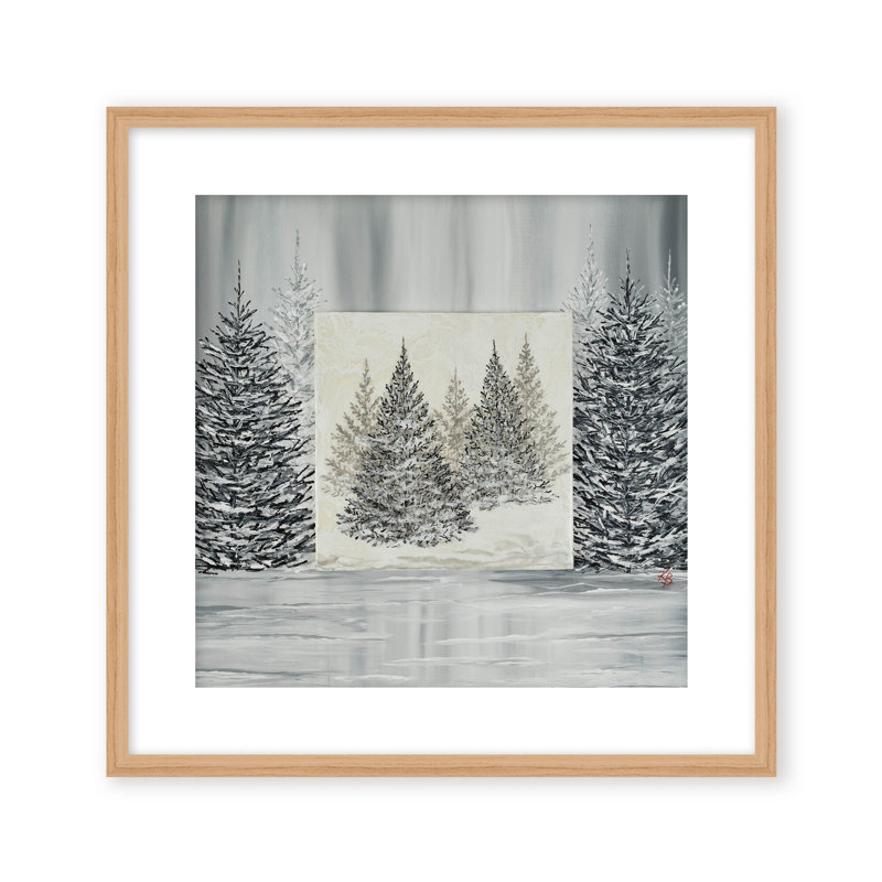 Nature Inspired "Pine Portrait" Canvas Wall Art By , 12" H x 12" W x 2.375" D, Framed Canvas, Beige