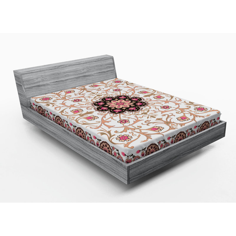 Microfiber Floral Fitted Sheet, Full Fitted Sheet