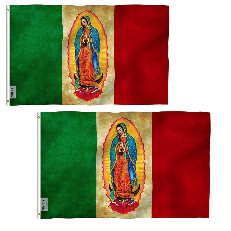 Brise-mouche 3x5 pieds Our Lady Virgen De Guadalupe, drapeau mexicain - drapeaux de la Vierge Marie