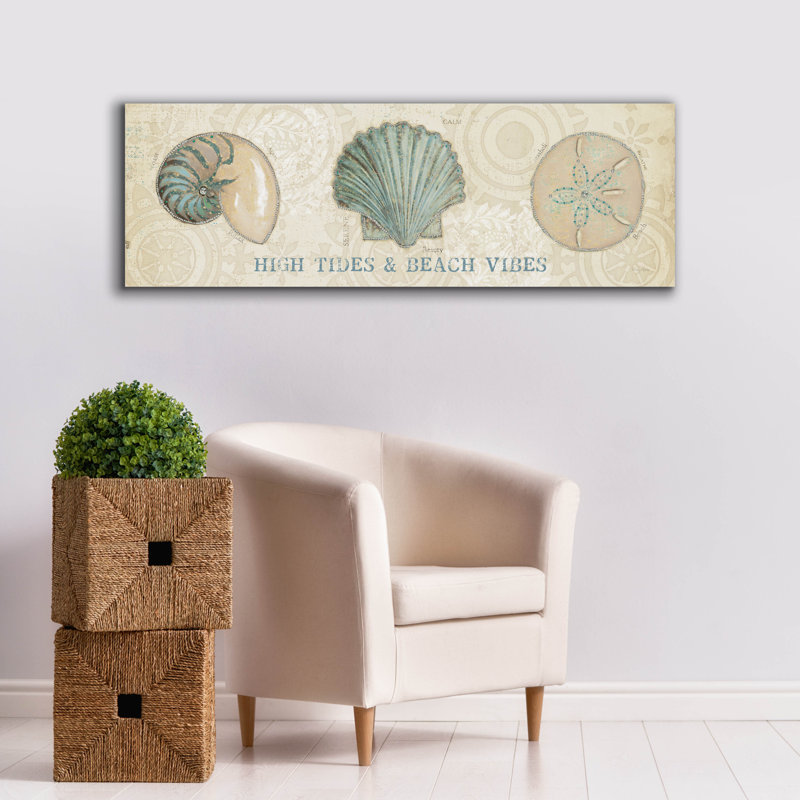 "Beach Treasures" 3 "par Emily Adams, art mural sur toile, 60" x 20 "