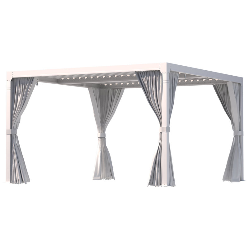 12 Ft. W x 12 Ft. D Metal Pergola with Canopy, White