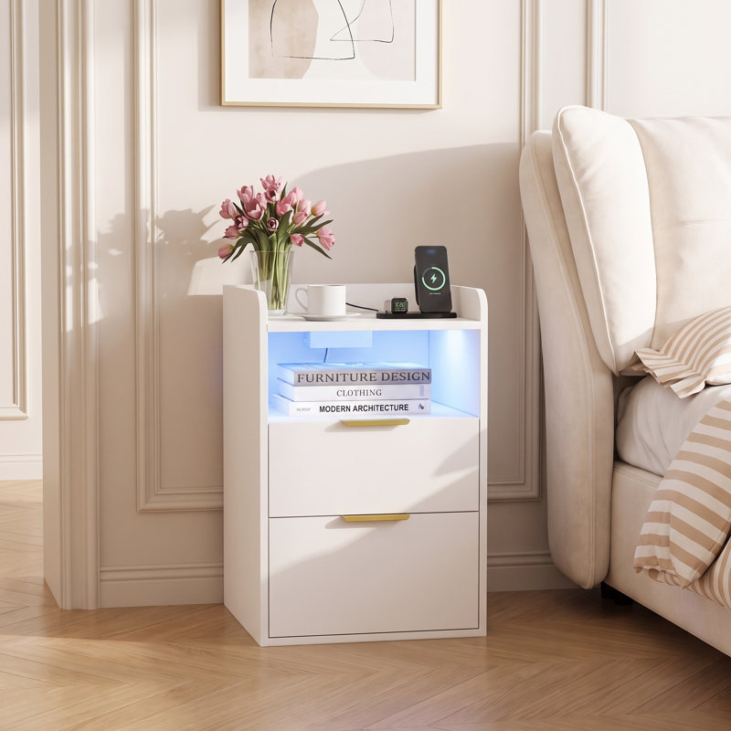 40 cm W 2 -Drawer Filing Cabinet, White