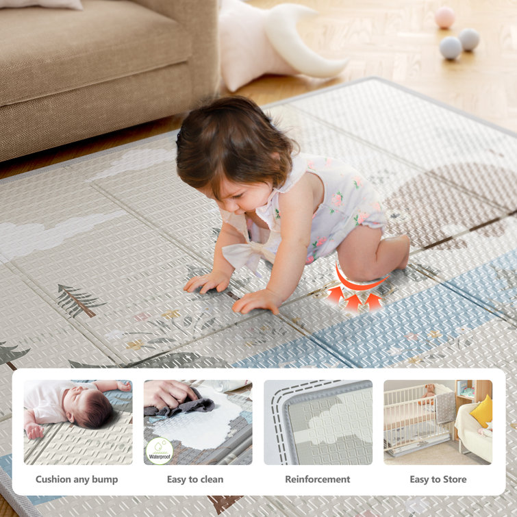 Pkinoicy Parc pour bébé avec tapis, 47 x 47 pouces pour bébés et tout-petits  pour appartement, cour pour bébés et Commentaires - Wayfair Canada