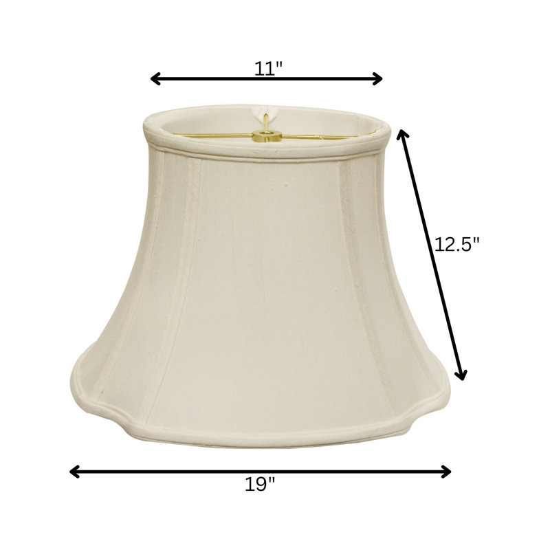 Abat-jour cloche en soie 12,5 "(araignée), Blanc, H 12,5 po x l 19 po x P 19 po