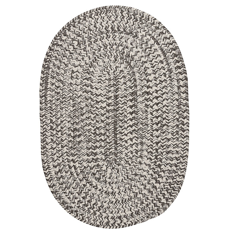 Tapis intérieur / extérieur gris tressé à la main Abdulrahman, Rond 7 pi