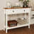 Farmhouse Style Console Table With 2 Drawer And Bottom Storage Shelf For Entryway-1997626280