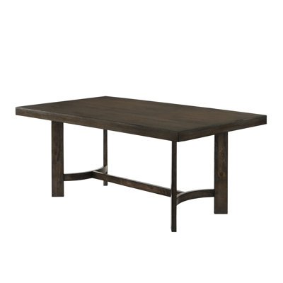 Table de salle à manger à finition chêne vieilli - plateau de 2,5 po d'épaisseur, mélange de bois, d'hévéa composite et de placage de bois