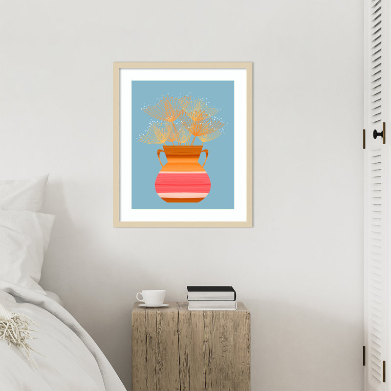 «Pots Florals Boho 2» par Iliyah, reproduction d'art encadrée, H 25 po x l 21 po
