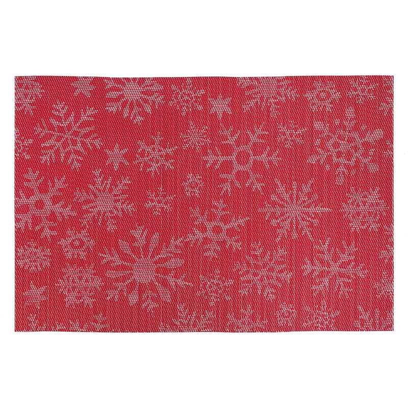 Napperon en vinyle 18 po Snowflake, Blanc