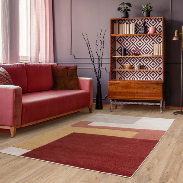 Ivy Bronx Chanpreet Stacks Orange/Beige Area Rug | Wayfair.co.uk