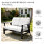 Causeuse d'extérieur en teck massif avec coussin et accoudoirs-605673264-605673263