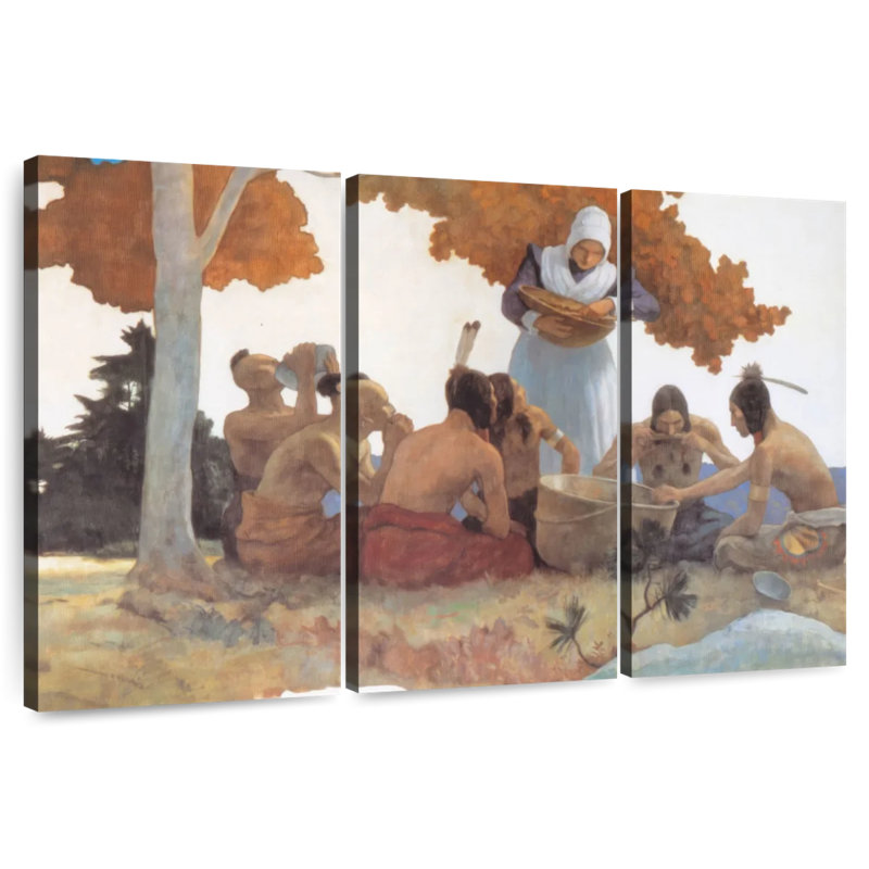 Thanksgiving With Indians, 42" H x 65" W