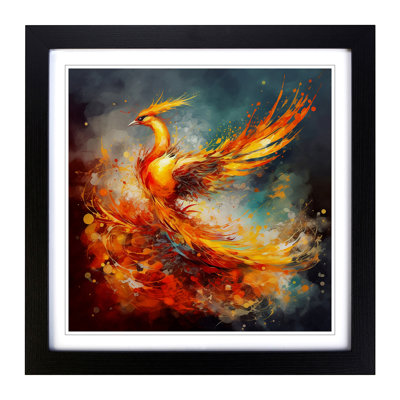 Phoenix Abstract No.2 - Single Picture Frame Print on Wood