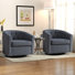 Raulin 29.5'' Wide Modern Soft Linen Upholstered Tufted Arm Accent Chair with Swivel