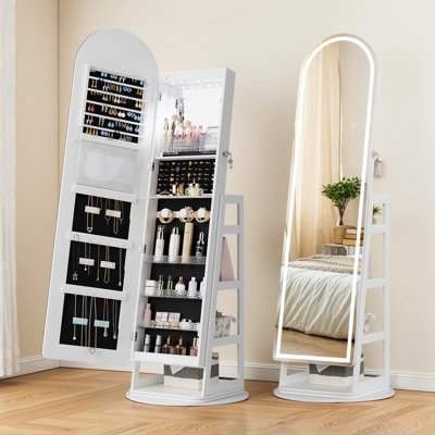 Freestanding 360° Swivel Jewelry Armoire