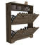 Range-chaussures, plateau supérieur, une tablette ouverte, deux tablettes extensibles