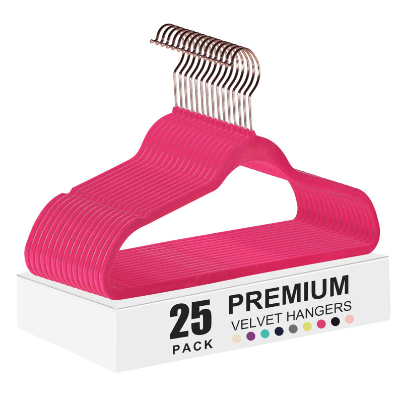 Cintre standard en plastique antidérapant pour robe / chandail / chandail, Rose, 25