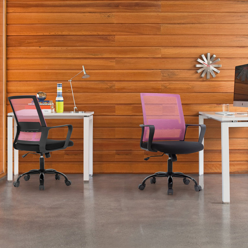 Chaise de travail en filet pour bureau personnel, Rose