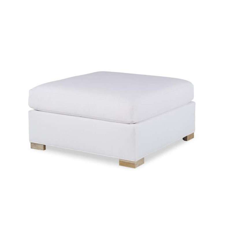 Landon Outdoor Teak Ottoman, Beige/Brown 71628L22