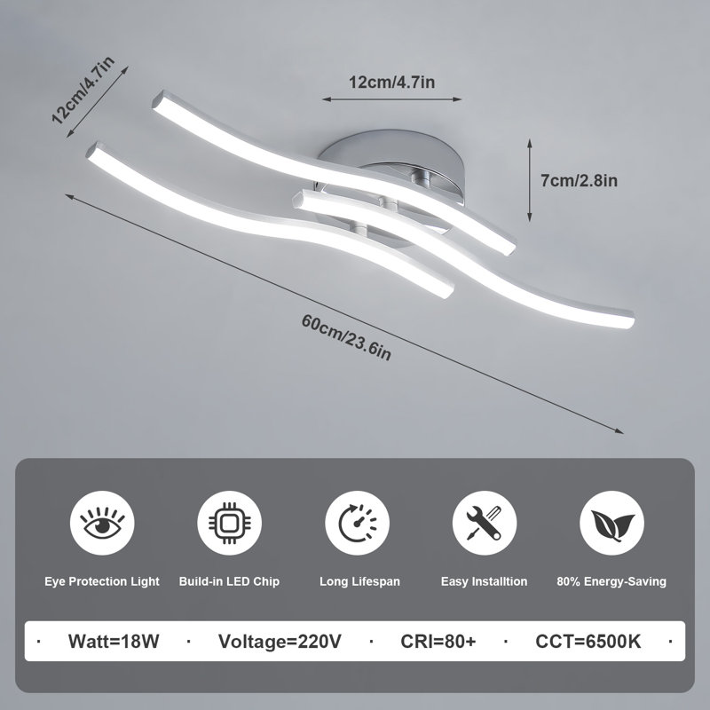 Castoria Acrylic LED Semi Flush Mount