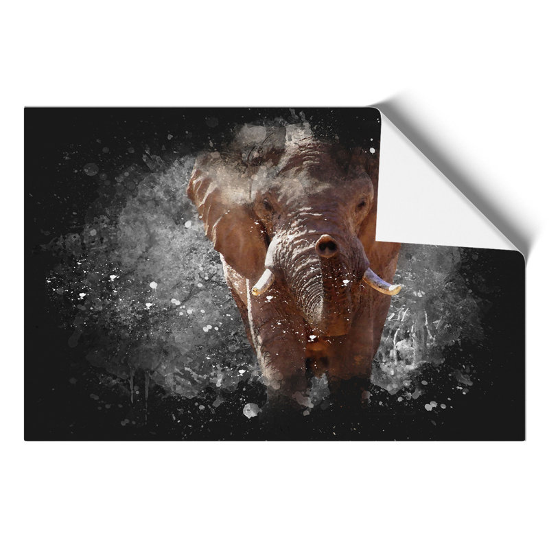Elephant Paint Splash - Frameless Print, 42cm H x 59cm W x 0.1cm D