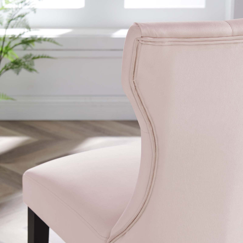 Modway Silhouette Performance Velvet Dining Chairs, Pink