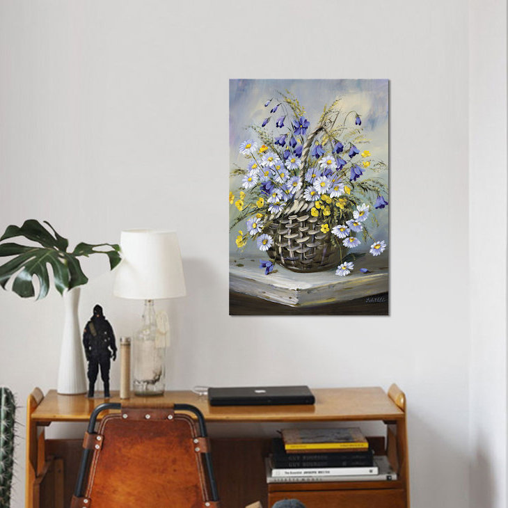 « basket colour », reproduction sur toile, H 18 po x l 12 po x P 1,5 po, Toile tendue, Pas de tapis