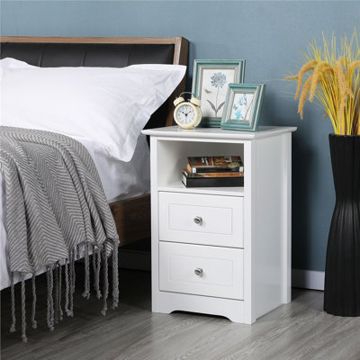 2 Drawer End Table with Cubby