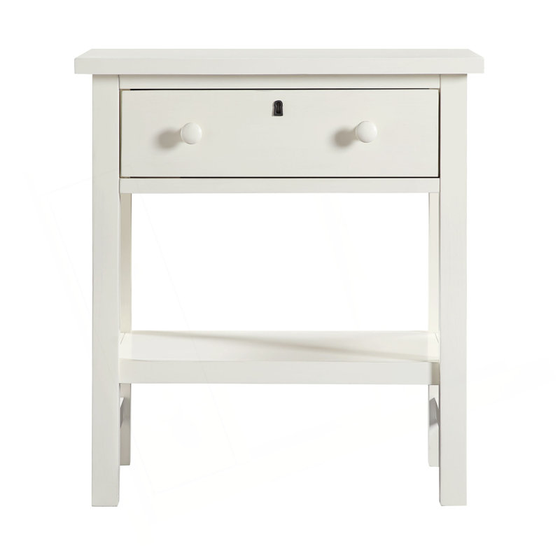 Finley 1-Drawer Storage Nightstand, Antique White