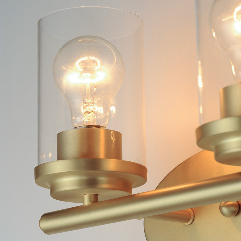 2 - Light Dimmable Vanity Light, Satin Brass