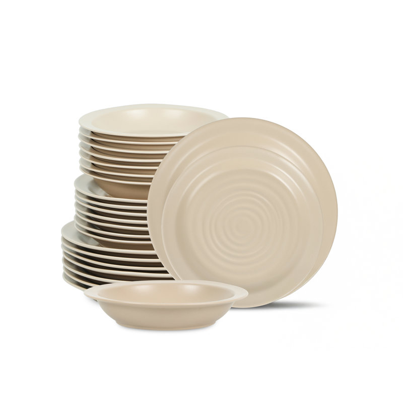 Stone Lain Orbit 24-Piece Dinnerware Set Stoneware, Beige